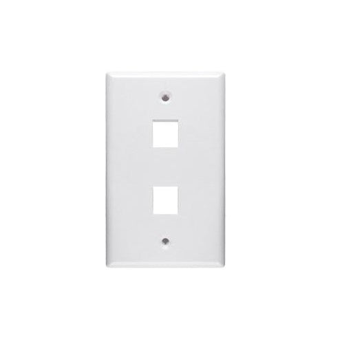 Signamax SKF-2-WH Keystone Faceplate, 1-Gang, 2-Port - White