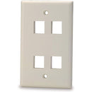 Signamax SKF-4-WH 4-Port Single-Gang Keystone Faceplate, White