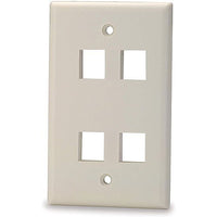Signamax SKF-4-WH 4-Port Single-Gang Keystone Faceplate, White