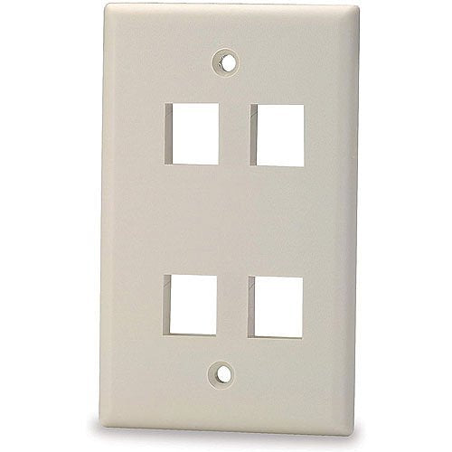Signamax SKF-4-WH 4-Port Single-Gang Keystone Faceplate, White
