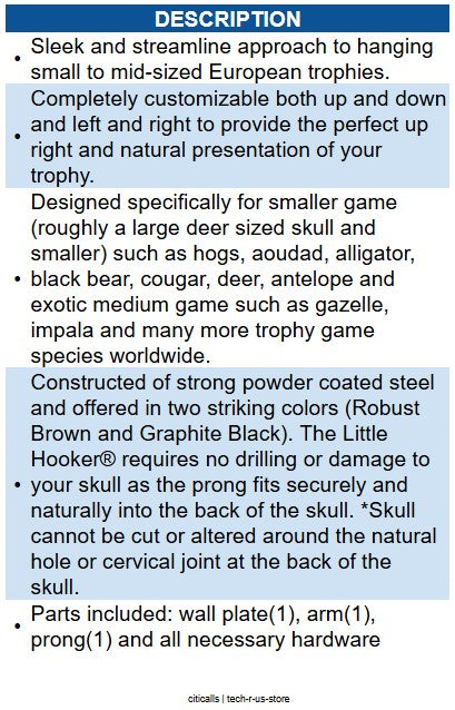 Skull Hooker SKH-LH-ASSY-BRN Little Hooker (S/M Trophies) - Brown