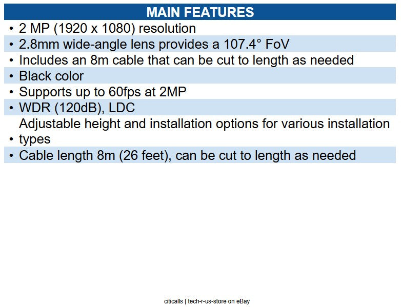 Hanwha SLA-T2880BA Covert IP Camera 2MP Network Bandit Barrier Lens (8m cable)