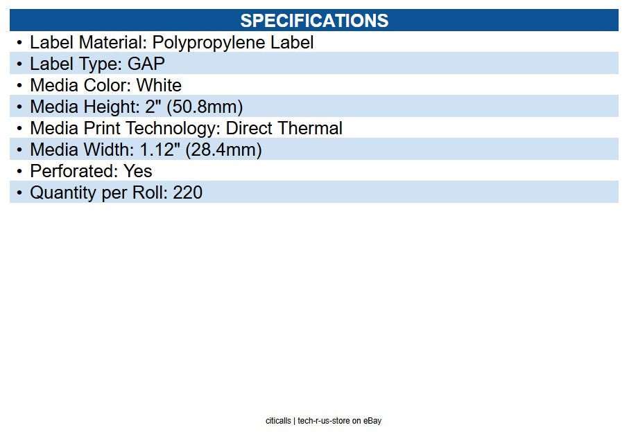 Seiko Instruments SLP-TMRL 1-1/8 x 2 White, Toughie Multipurpose Label