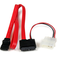 StarTech SLSATAF20 Slimline SATA to SATA with LP4 Power Cable Adapter (Red, 20")