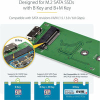 StarTech SM2NGFFMBU33 M.2 SSD Enclosure for M.2 SATA SSDs - USB 3.0