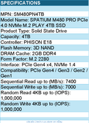 MSI SM480PN4TB SSD - SPATIUM M480 PRO PCIe 4.0 NVMe M.2 4TB PLAY Retail
