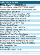 Eaton Tripp Lite Series SMART1500RM2UN 1.5kVA Line-Interactive Sine Wave UPS