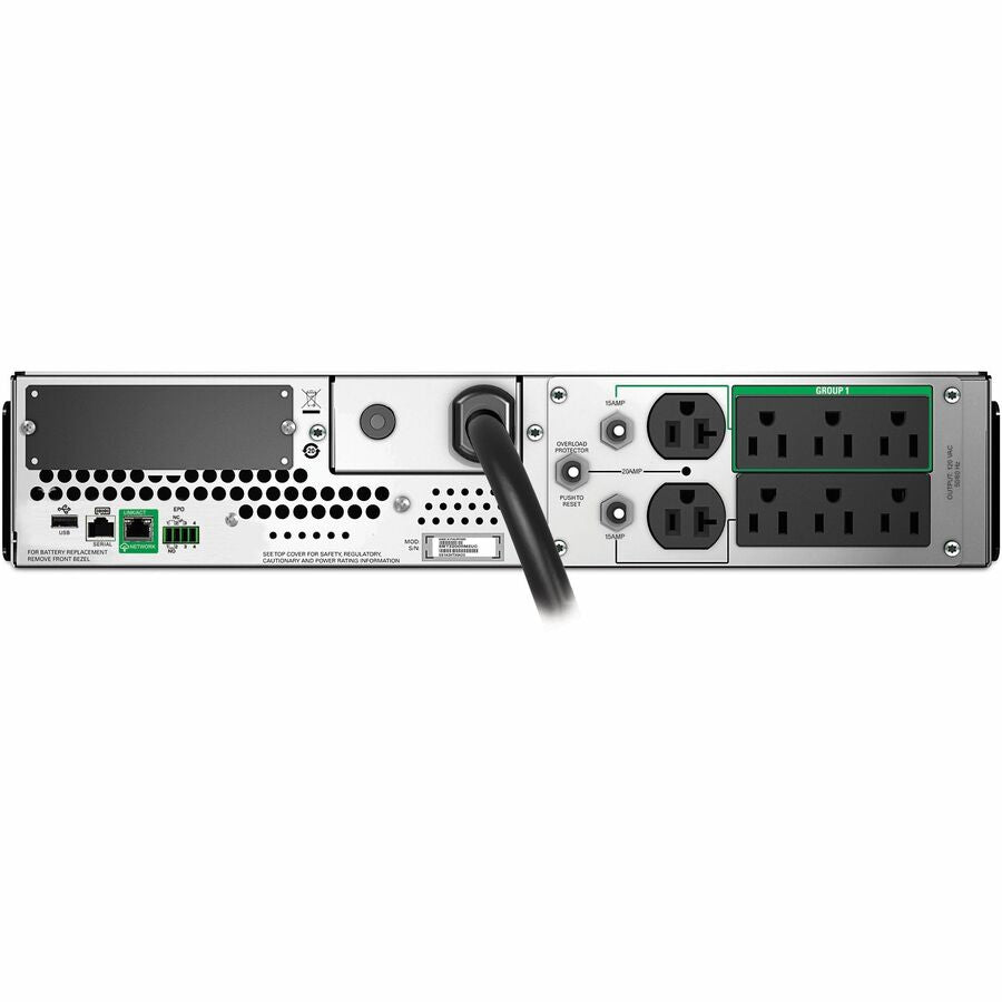 APC SMT2200RM2UC Smart-UPS, Line Interactive, 2200VA, Rackmount 2U, 120V - Black