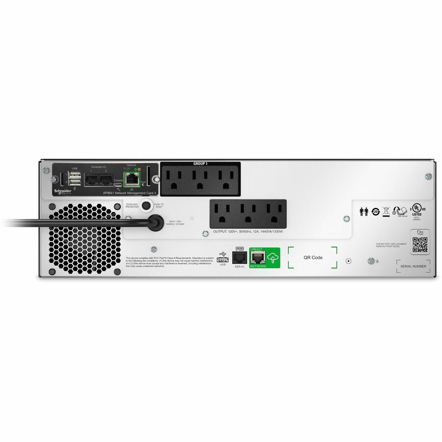 APC SMTL1500RM3UCNC Smart-UPS, Line Interactive, 1500VA, Lithium-ion, Rackmount