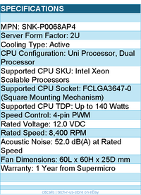 Supermicro SNK-P0068AP4 Fan - 2U Heatsink Square Brown Box