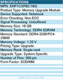 Dell SNP1CXP8C/16G Memory Upgrade Module - For Notebook - 16 GB - DDR4-3200/PC4
