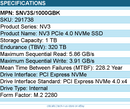 Kingston SNV3S/1000GBK Solid State Drive - 1TB NV3 M.2 2280 PCIe 4.0 NVMe