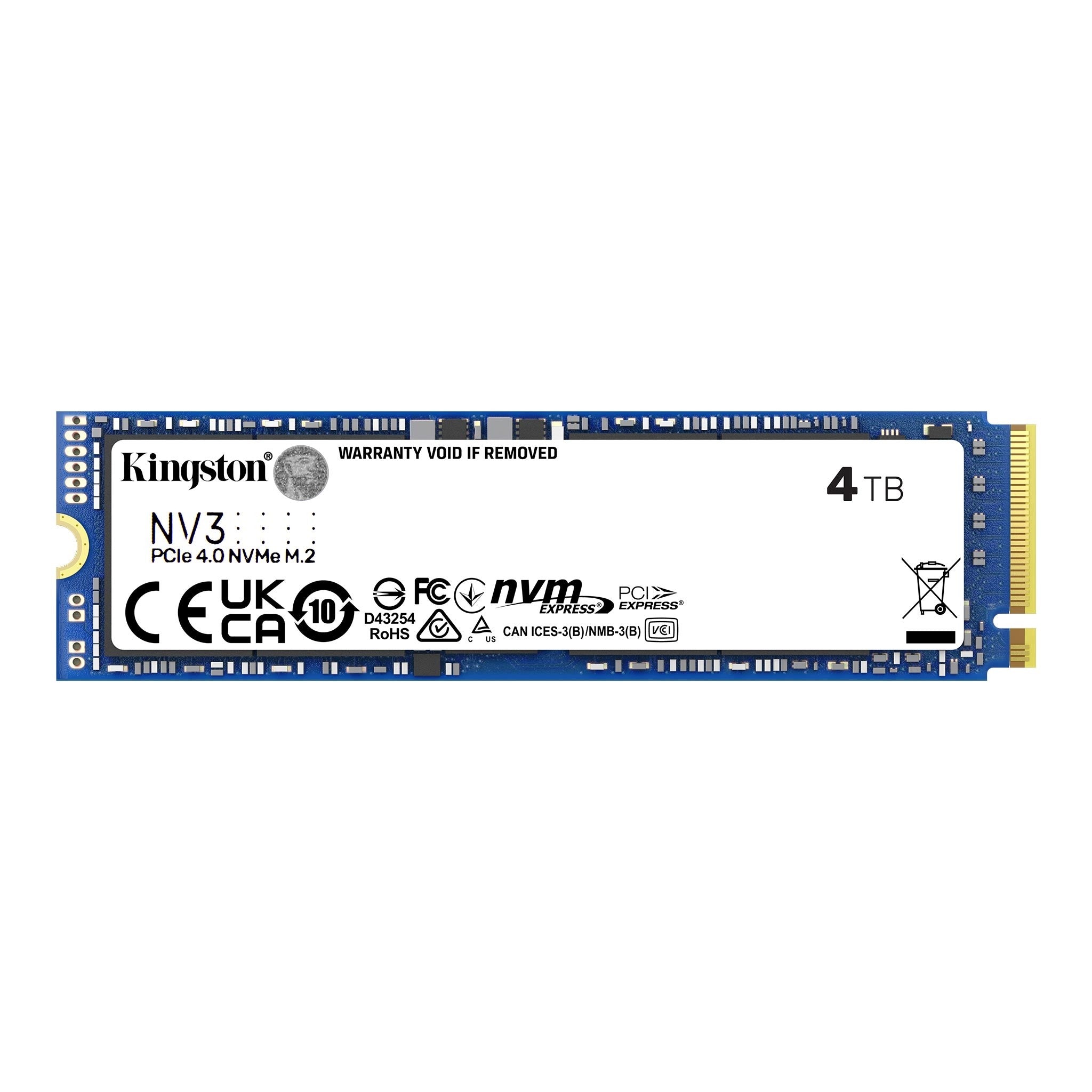 Kingston SNV3S/4000G Solid State Drive - 4TB NV3 M.2 2280 PCIe4.0 NVMe Retail