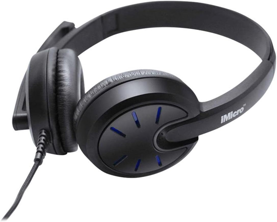 iMicro SP-IMME292 - Headset - on-ear - Boom - wired - 3.5 mm jack - Black