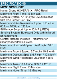 HOVERAir SP06H002 Drone X1 PRO - Maximum Flight Time: 16 Minutes