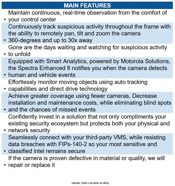 Pelco SPDE8-2X30-PD0 Spectra Enhanced 8 Series 2MP PTZ IP Pendant Dome Camera
