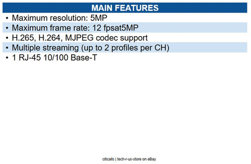 Hanwha SPE-420 5MP 4-Channel HD- IP Module, RJ-45 10/100 Base-T Encoder, 4CH
