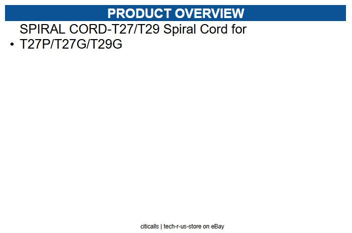 Yealink SPIRAL CORD-T27/T29 Universal spiral cord T5X, T4X T3X T2X
