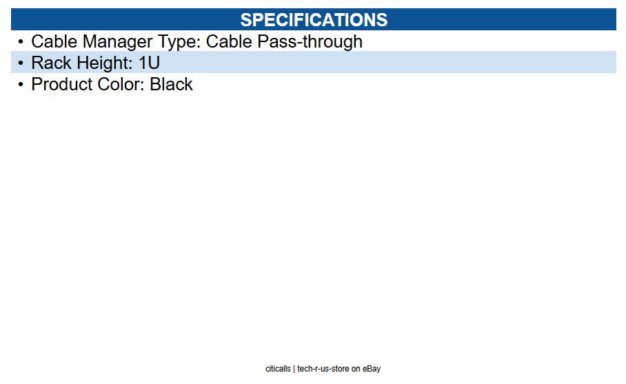 Eaton SR1UBRUSH Rack Enclosure Cabinet Cooling Horizontal Brush Strip 1URM