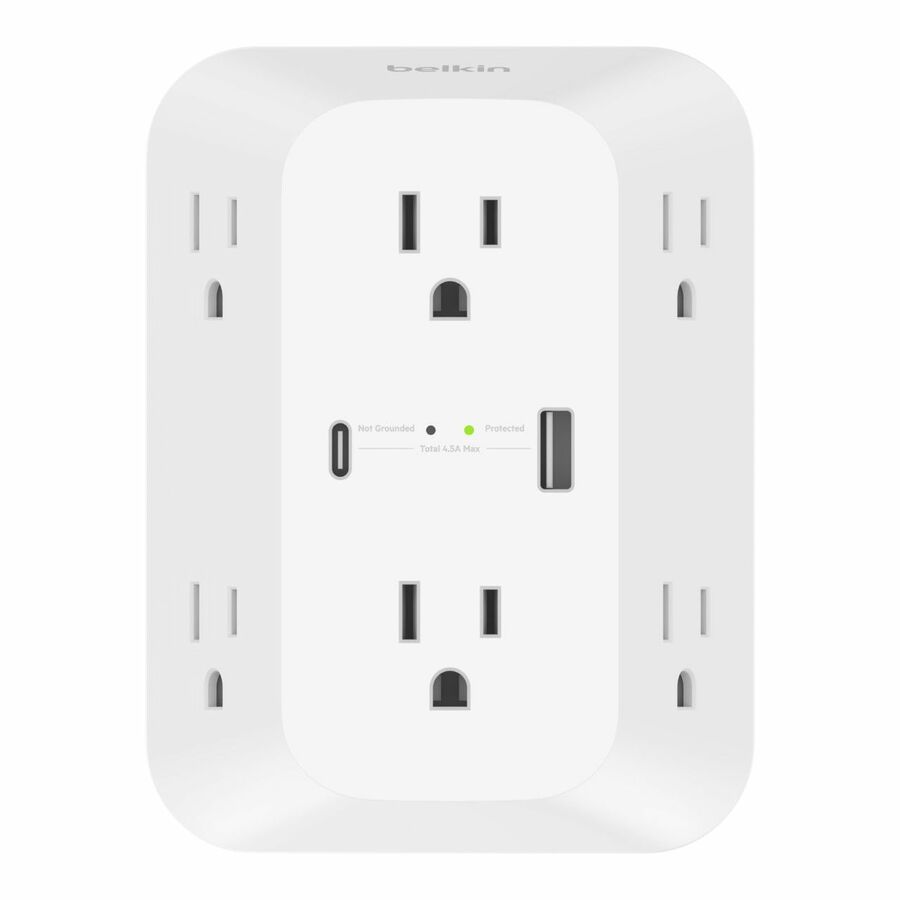 Belkin SRA008p6tt 6-Outlet Surge Protector Power Strip, Wall-Mountable