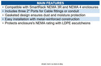 Eaton SRGP2KO SmartRack Cable Gland Plate for NEMA-Rated Enclosure Cabinets