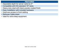 Eaton SRRAILDPTH2U SmartRack 2U Mounting Rail Deep Adapter Kit for Server Racks