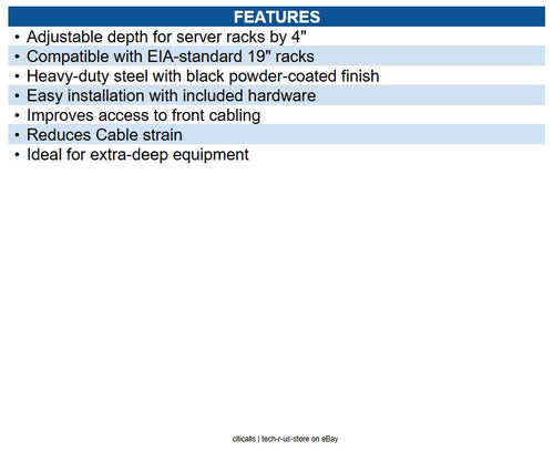 Eaton SRRAILDPTH2U SmartRack 2U Mounting Rail Deep Adapter Kit for Server Racks