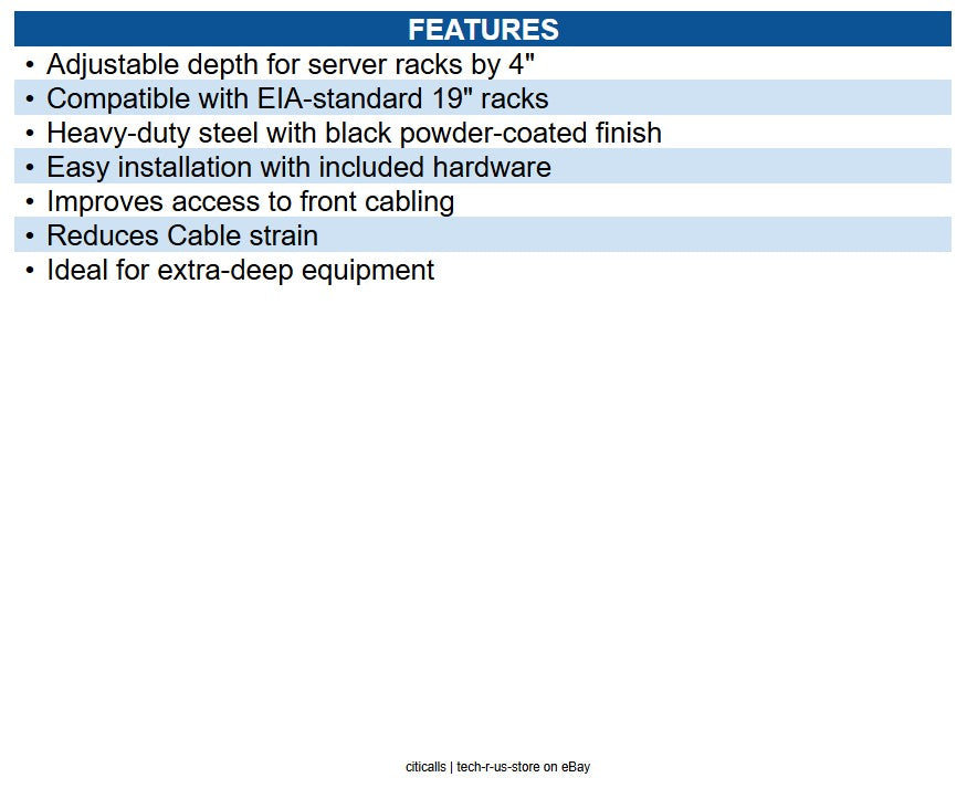 Eaton SRRAILDPTH2U SmartRack 2U Mounting Rail Deep Adapter Kit for Server Racks