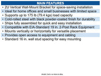 Eaton SRWALLBRKT2U SmartRack Vertical Wall Mount Rack Bracket, 175lb (79.4 kg)