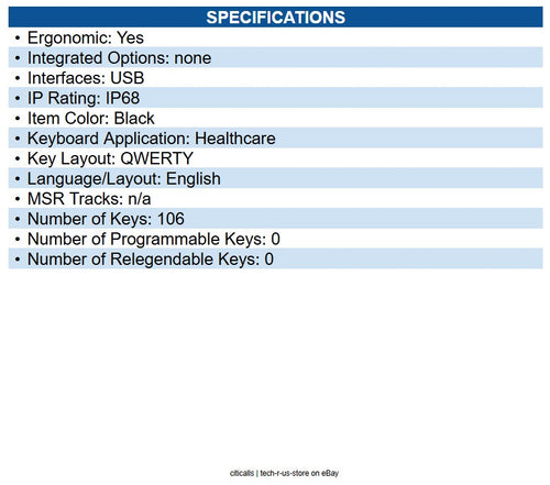 Seal Shield SSF106 SEAL Flex Medical Grade Washable Keyboard USB - 107 Keys