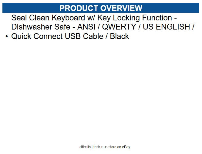 Seal Shield SSKSV207R4 Seal Clean Keyboard with Key Locking Function - Dishwash