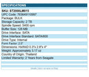 Seagate ST2000LM015 BarraCuda 2TB 2.5" Hard Drive SATA/600 HDD 5400rpm Bulk Pack