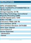 Seagate ST24000NT002 IronWolf Pro 2 24 TB Hard Drive - 3.5" Internal