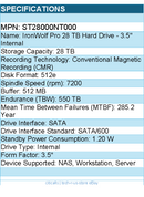 Seagate ST28000NT000 IronWolf Pro 28 TB Hard Drive - 3.5" Internal