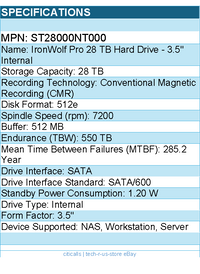 Seagate ST28000NT000 IronWolf Pro 28 TB Hard Drive - 3.5" Internal