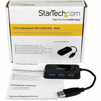 StarTech ST4300MINU3B Portable 4 Port SuperSpeed Mini USB 3.0 Hub - 5Gbps -Black
