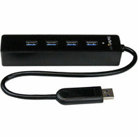StarTech ST4300PBU3 4 Port Portable SuperSpeed USB 3.0 Hub - Black