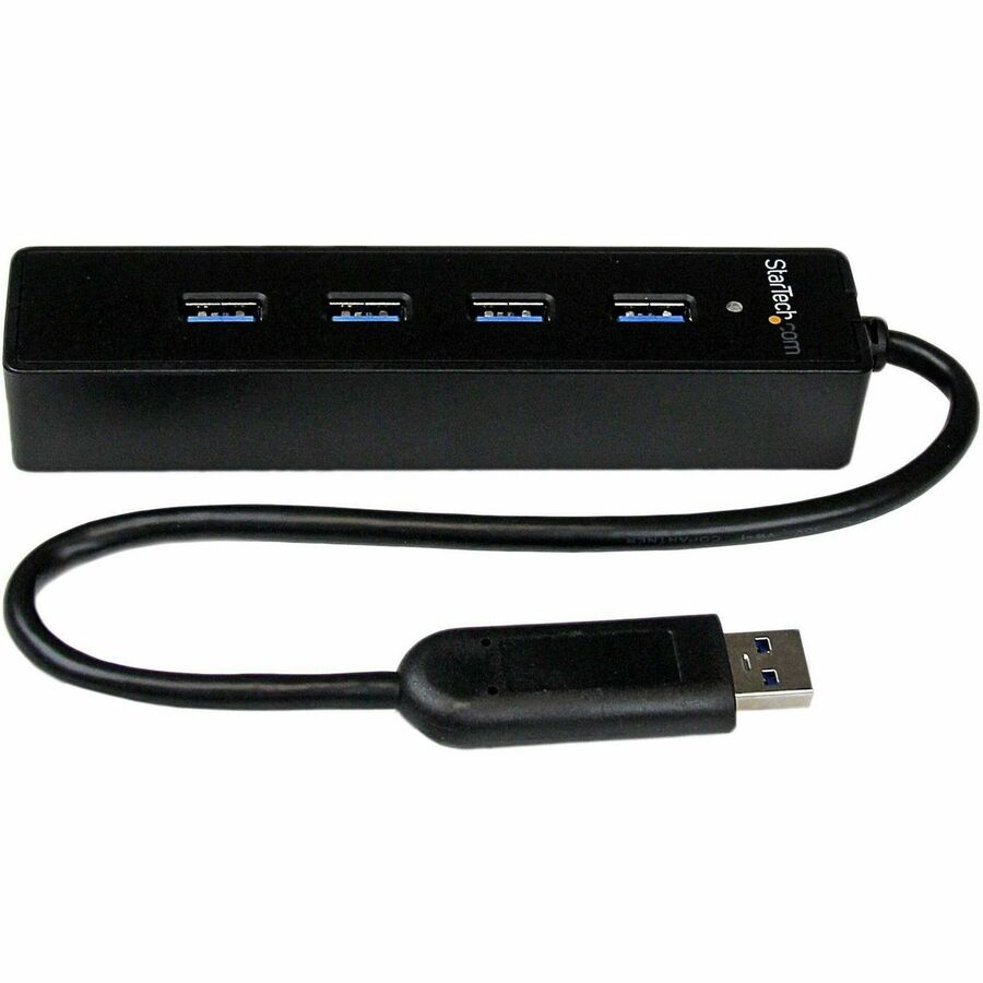 StarTech ST4300PBU3 4 Port Portable SuperSpeed USB 3.0 Hub - Black