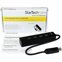 StarTech ST4300PBU3 4 Port Portable SuperSpeed USB 3.0 Hub - Black