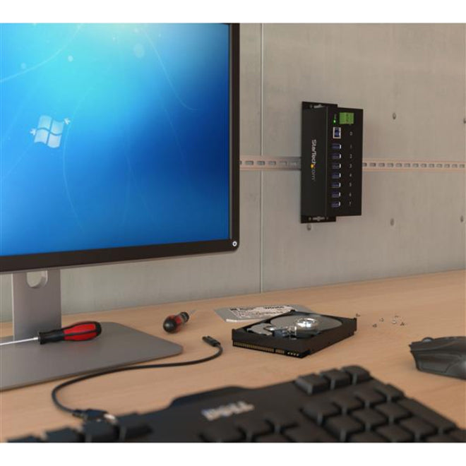 StarTech ST7300USBME 7 Port Industrial USB 3.0 Hub with ESD - 5Gbps