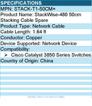 Cisco STACK-T1-50CM= StackWise-480 50cm Stacking Cable Spare - 1.64 ft
