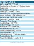 Eaton Tripp Lite Series SUPER7TEL15 Protect It! 7-Outlet Surge Protector