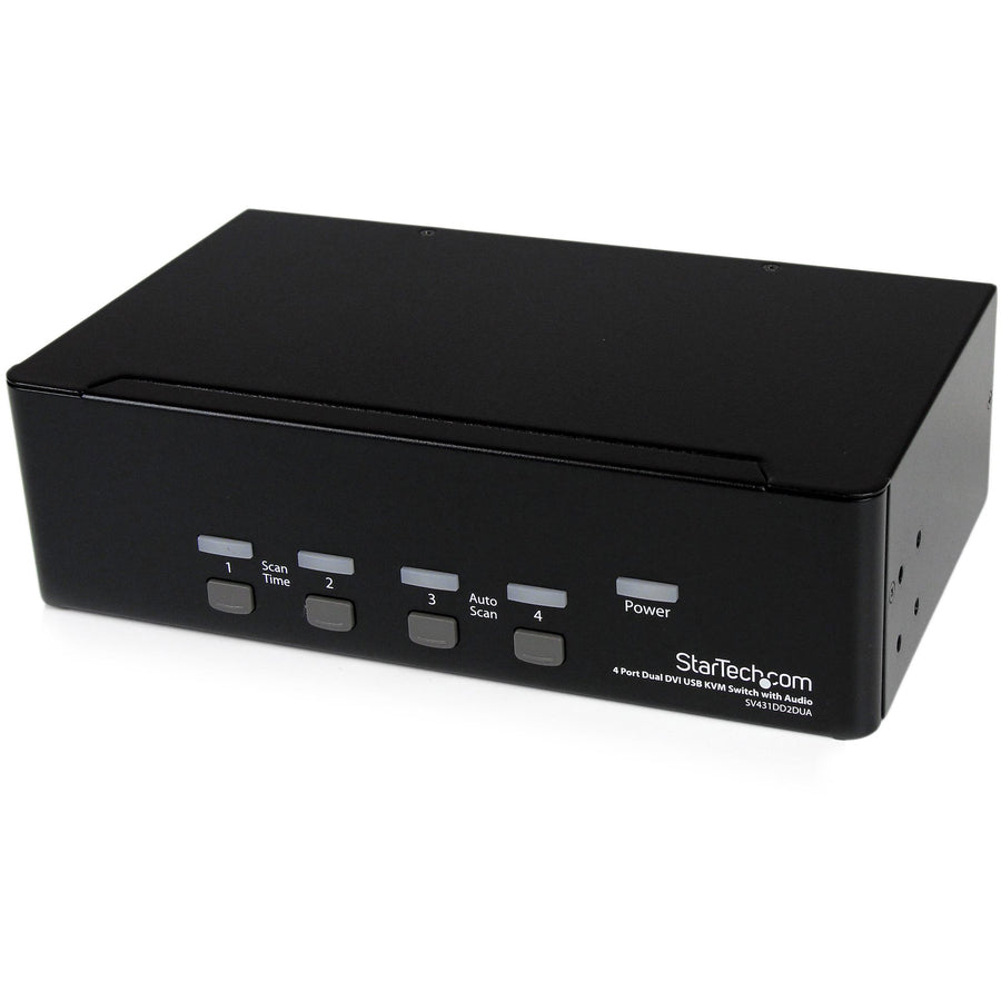 StarTech SV431DD2DUA 4 Port Dual DVI USB KVM Switch w/ Audio & USB Hub