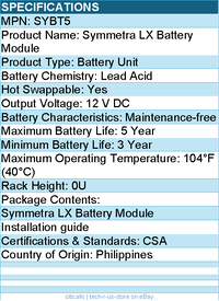 APC SYBT5 Symmetra LX Battery Module - 12 V DC - Hot Swappable