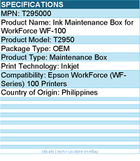 Epson T295000 Ink Maintenance Box for WorkForce WF-100 - Inkjet