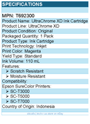 Epson T692300 UltraChrome XD Original Standard Yield Inkjet Ink Cartridge