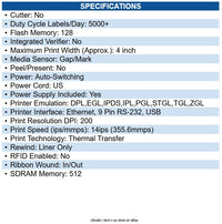 TSC T6E2X4-1100-00 Printronix T6204e 4" Industrial Desktop Thermal Transfer