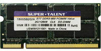 Super Talent T800SB2G/V(SZ) - DDR2 - module - 2 GB - SO-DIMM 200-pin - 800 MHz