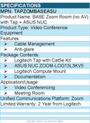 Logitech TAPZOMBASEASU BASE Zoom Room (no AV) with Tap + ASUS NUC