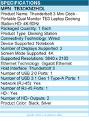 StarTech TB3DKM2HDL Thunderbolt 3 Mini Dock -Laptop Docking Station